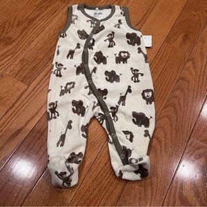 Me Too Monkey Baby Girls Onesie Sleeveless Fleece Romper Size 3-6 Months